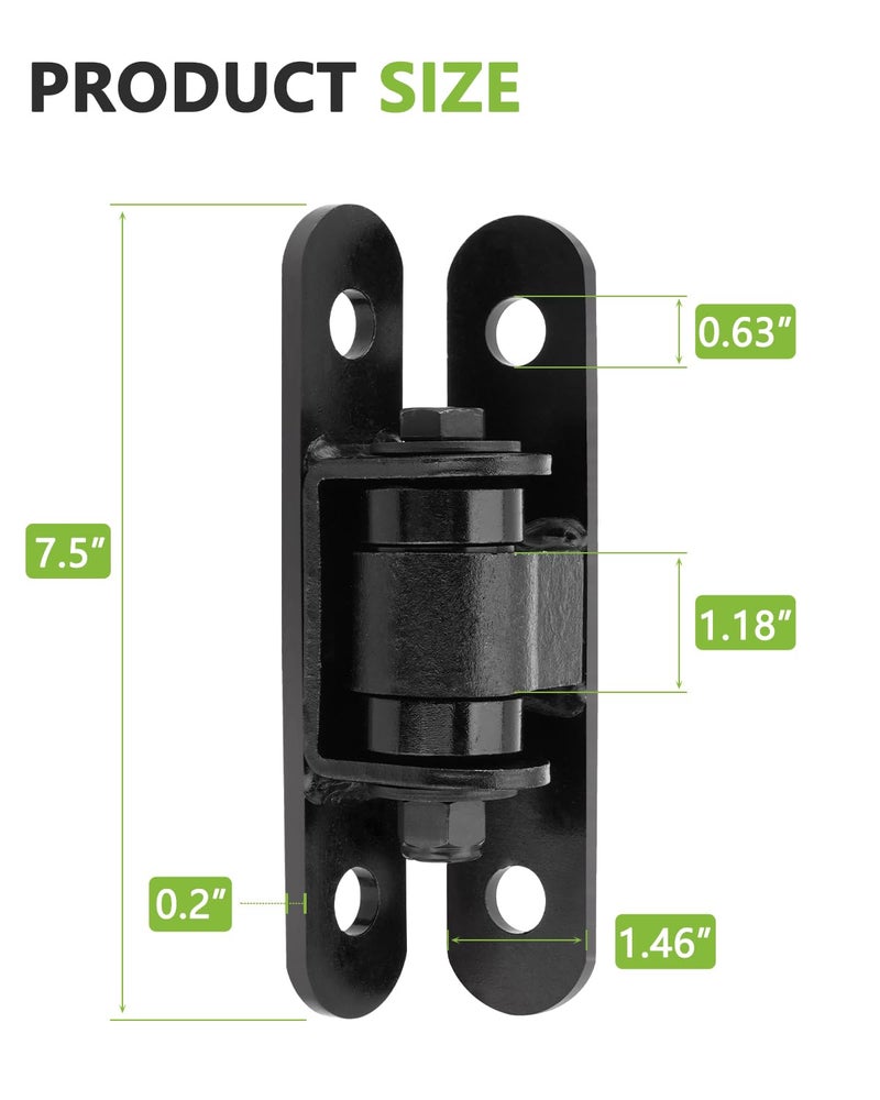 SPARKWHIZ 7"" Heavy Duty Gate Hinge, Bolt onto or Weld on Gate Hinge with Needle Roller Bearing for Driveway Vehicular Pedestrian Gates, 4 Pack - Image 2